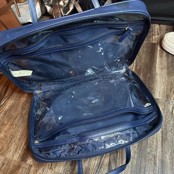 Kate Spade Blue Polka Dot Women's Makeup Organizer - Picture 2 of 4